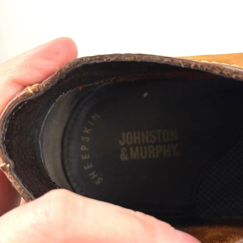Johnston & Murphy Mens Tan Sheepskin Leather Chukka Boots Brown 13M